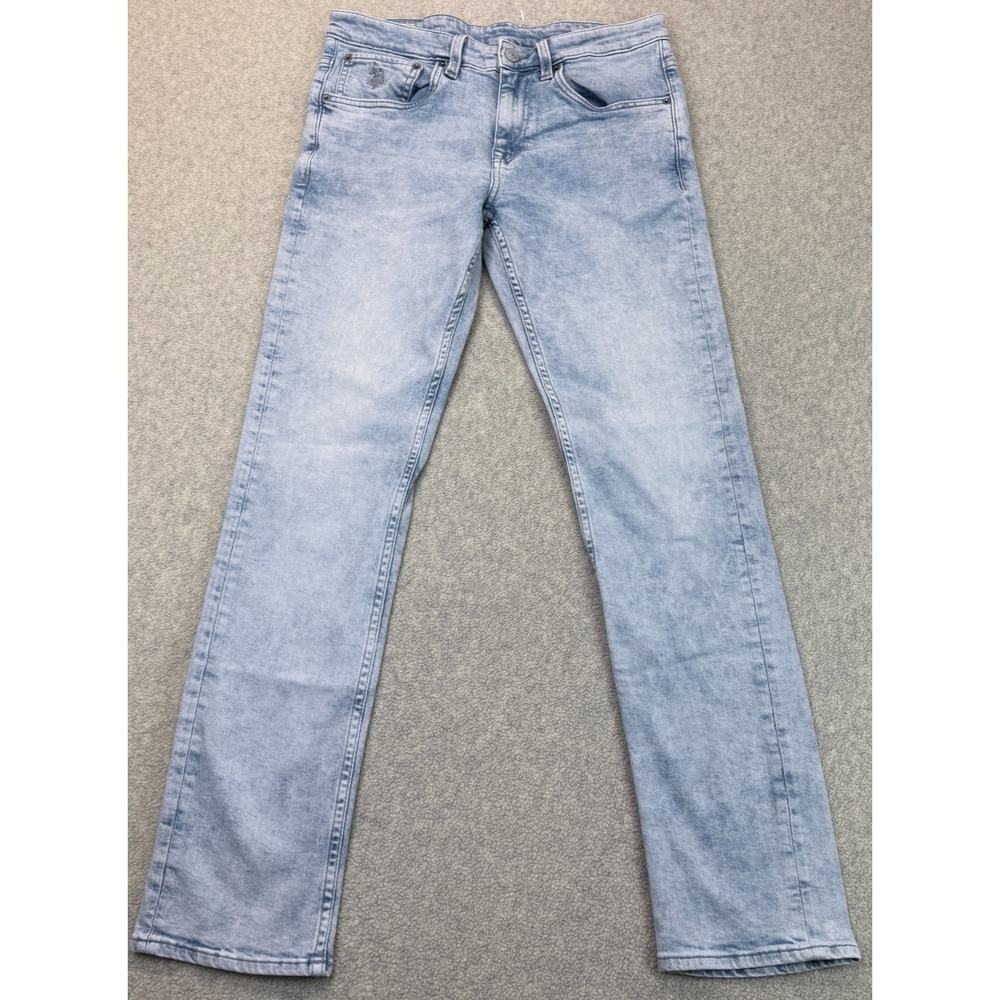 U.S Polo Assn Mens Regallo Skinny Jeans Light Blue Denim 5-Pocket Everyday 32x32